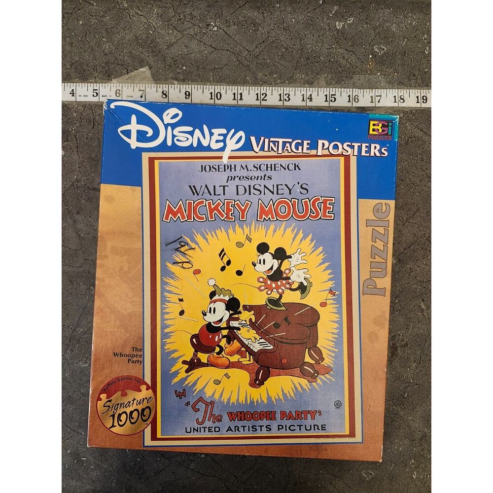 Mickey Mouse Puzzle Walt Disney Steamboat Willie Vintage Posters 1026 Pieces 90s